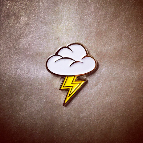 Cloud & Thunderbolt Emoji Pin