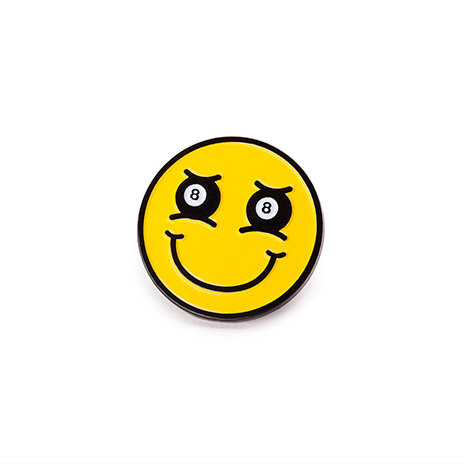 8-Ball Smiley Face Enamel Pin