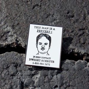Dwight Schrute Wanted Poster Enamel Pin