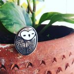 Ghostly Barn Owl Enamel Pin