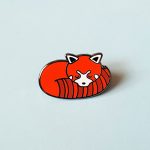 Sleepy Red Panda Lapel Pin