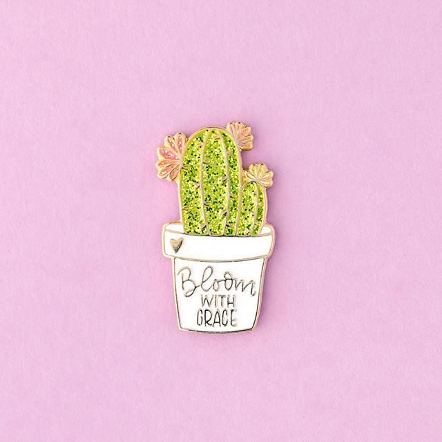 Bloom with Grace Cactus Enamel Pin