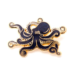Glitter Octopus Enamel Pin
