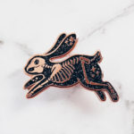 Skeleton Rabbit Enamel Pin