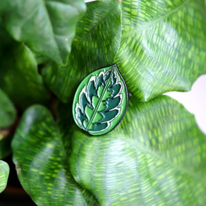 Calathea Plant Leaf Enamel Pin