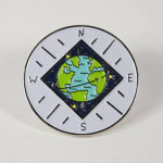 World Compass Enamel Pin
