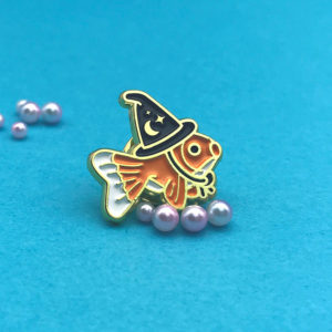 Goldfish Wizard Enamel Pin