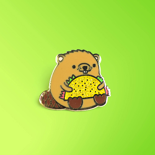 Taco Beaver Enamel Pin